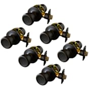 Design House Terrace Passage Door Knob Set with Round Rose - Pack of 6 Oil Rubbed Bronze