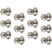 Design House Terrace Single Dummy Door Knob with Round Rose - Pack of 12 Satin Nickel