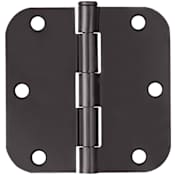 Design House 3-1/2" x 3-1/2" Butt 5/8" Radius Corner Surface Mount Door Hinge - Pack of 9 Matte Black