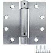Design House 4-1/2" Wide Spring Square Corner Surface Mount Door Hinge - Pair Brushed Chrome
