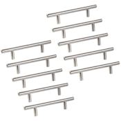 Design House Solid 8 Inch Center to Center Bar Cabinet Pull - Pack of 10 Stainless Steel
