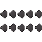 Design House Hexagon 1-3/16 Inch Geometric Cabinet Knob - Pack of 10 Matte Black