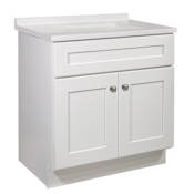 Design House Brookings 32" Free Standing Single Basin Vanity Set with Cabinet and Cultured Marble Vanity Top White