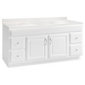 Design House Concord 60" Free Standing Double Basin Vanity Set with Cabinet and Cultured Marble Vanity Top White