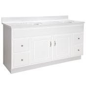 Design House Concord 60" Free Standing Double Basin Vanity Set with Cabinet and Cultured Marble Vanity Top White