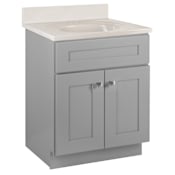 Design House Brookings 24" Free Standing Single Basin Vanity Set with Cabinet and Cultured Marble Vanity Top Gray