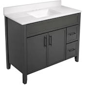 Design House Dawson 36" Free Standing Single Basin Vanity Set with Cabinet and Marble Vanity Top Iron Ore