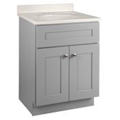 Design House Brookings 24" Free Standing Single Basin Vanity Set with Cabinet and Cultured Marble Vanity Top Gray