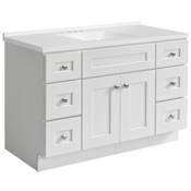 Design House Brookings 48" Free Standing Single Basin Vanity Set with Cabinet and Cultured Marble Vanity Top White