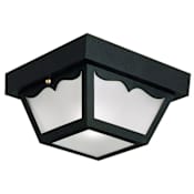 Design House 2 Light 11" Wide Flush Mount Square Outdoor Ceiling Fixture with Frosted Glass Black