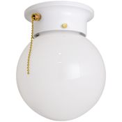 Design House 6" Wide Flush Mount Globe Ceiling Fixture - A19 White