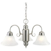 Design House Millbridge 3 Light 22" Wide Chandelier with Frosted Glass Shades Satin Nickel