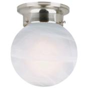 Design House Millbridge 6" Wide Flush Mount Globe Ceiling Fixture with Frosted Glass Shade Satin Nickel