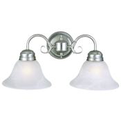 Design House Millbridge 2 Light 18" Wide Vanity Light with Frosted Glass Shades Satin Nickel