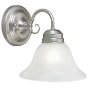 Design House Millbridge 9" Tall Wall Sconce with Alabaster Glass Shade Satin Nickel