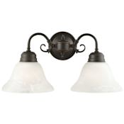 Design House Millbridge 2 Light 17" Wide Vanity Light with Frosted Glass Shades Oil Rubbed Bronze