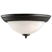 Design House Millbridge 2 Light 13" Wide Flush Mount Ceiling Fixture with Frosted Glass Shade Oil Rubbed Bronze