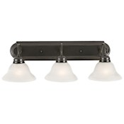 Design House Millbridge 3 Light 27" Wide Vanity Light with Frosted Glass Shades Oil Rubbed Bronze