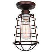 Design House Ajax 6" Wide Semi-Flush Ceiling Fixture Textured Coffee Bronze