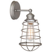 Design House Ajax 13" Tall Bathroom Sconce with Galvanized Steel Cage Galvanized
