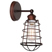 Design House Ajax 13" Tall Bathroom Sconce with Textured Steel Cage Textured Coffee Bronze