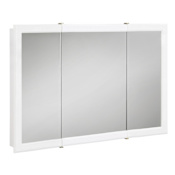 Design House Concord 48" x 30" Framed Triple Door Mirrored Medicine Cabinet White