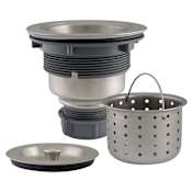Design House 3-1/2" Basket Strainer with Deep and Removable Food Waste Catching Basket Satin Stainless Steel