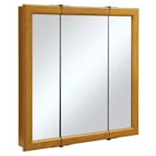 Design House Claremont 30" x 30" Triple Door Framed Medicine Cabinet with Mirror Honey Oak