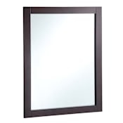 Design House 30" Wall Mounted Mirror with Wooden Frame and Plain Glass Edge Espresso