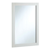 Design House 20" Wall Mounted Mirror with Wooden Frame and Plain Glass Edge White