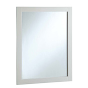 Design House 24" Wall Mounted Mirror with Wooden Frame and Plain Glass Edge White