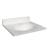 Design House 25" Cultured Marble Vanity Top with Backsplash Solid White