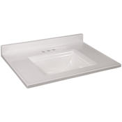 Design House Camilla I 31" Cultured Marble Vanity Top with Integrated Backsplash Solid White