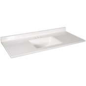 Design House Camilla I 49" Cultured Marble Vanity Top with Integrated Backsplash Solid White