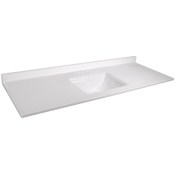 Design House Camilla I 61" Cultured Marble Vanity Top with Integrated Backsplash Solid White