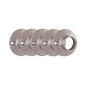 Design House 1 Inch Diameter Closet Shower Rod Curtain Mounting Bracket 5 Pack Satin Nickel