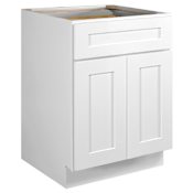 Design House Brookings 24" Wide x 34-1/2" High Double Door Base Cabinet with Single Drawer White