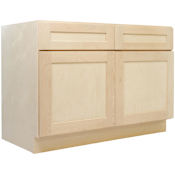 Design House Brookings 48" Wide x 34-1/2" Tall Double Door Base Cabinet with Double Drawers Unfinished Birch