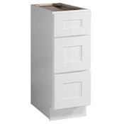 Design House Brookings 12" Wide x 34-1/2" Tall Base Cabinet with Triple Drawers White