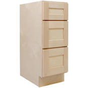 Design House Brookings 12" Wide x 34-1/2" Tall Base Cabinet with Triple Drawers Unfinished Birch
