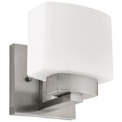 Design House Dove Creek 7" Tall Bathroom Sconce with Frosted Glass Shade Satin Nickel