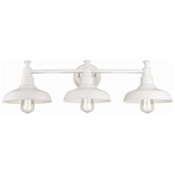 Design House Kimball 3 Light 31" Wide Vanity Light with Metal Shades - cETL Listed Antique White