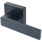 Design House Karsen Non-Turning One-Sided Dummy Door Lever with Square Rose Matte Black