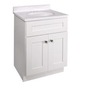 Design House Brookings 24" Free Standing Single Basin Vanity Set with Cabinet and Cultured Marble Vanity Top White