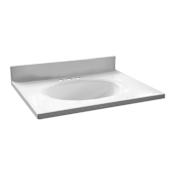 Design House 25" Cultured Marble Vanity Top with Backsplash Solid White