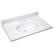 Design House 31" Cultured Marble Vanity Top with Integrated Sink and Backsplash Solid White