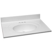 Design House 31" Cultured Marble Vanity Top with Backsplash Solid White