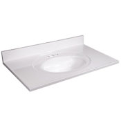 Design House 37" Cultured Marble Vanity Top with Backsplash Solid White
