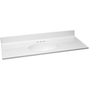 Design House 49" Cultured Marble Vanity Top with Backsplash Solid White