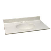 Design House 37" Cultured Marble Vanity Top with Backsplash White on White